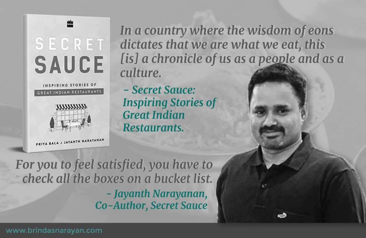 From a Techie to a Restaurateur, From a Blogger to a Co-Author: Lessons in Reinventing Yourself From Jayanth Narayanan